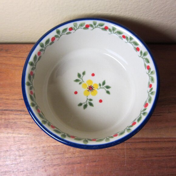 trinket dish jar with lid handmade Poland NWT floral ceramic (W5590) - Picture 7 of 10